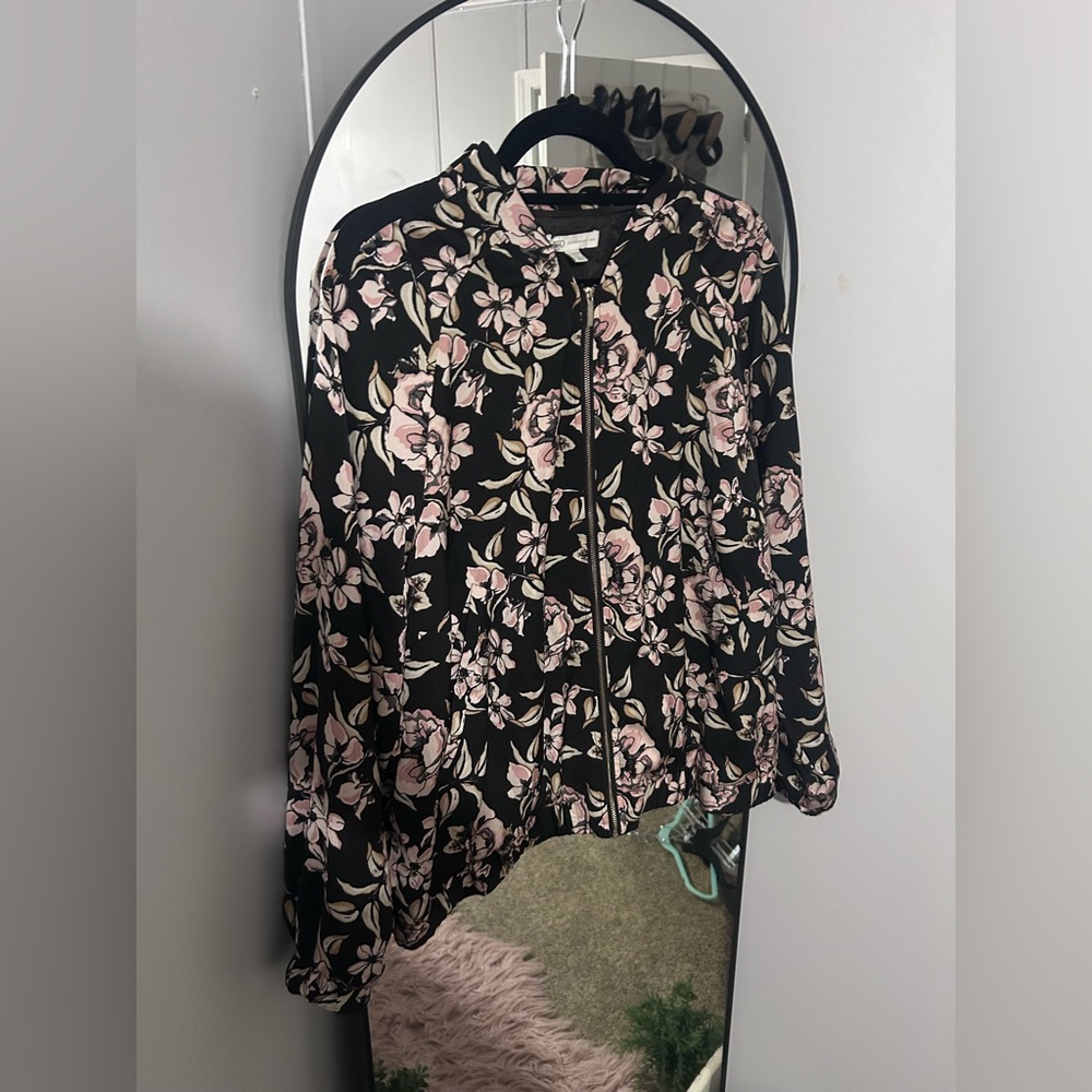 A floral zip up jacket